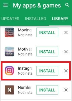 Telepítse újra az Instagram alkalmazást androidba az ismeretlen hálózati hibák kijavításához