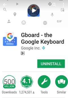 Távolítsa el a Gboard Google Keyboard alkalmazást