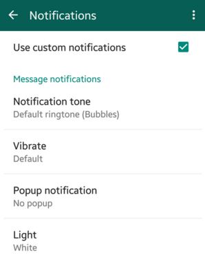 Állítsa be az egyéni értesítést a WhatsApp Android rendszeren