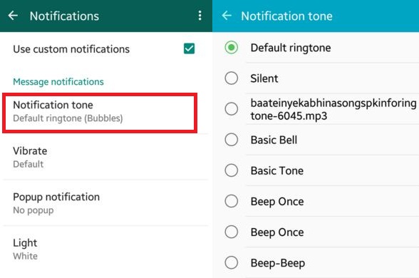 Hogyan lehet egyéni értesítéseket beállítani a WhatsApp névjegyekhez az Android rendszeren