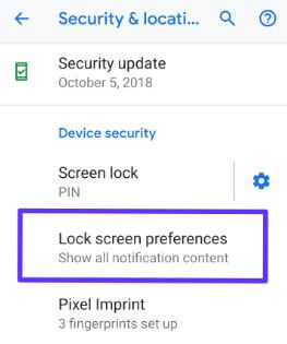 Az ujjlenyomat ideiglenes letiltása a Pixel 3 XL Pie készüléken